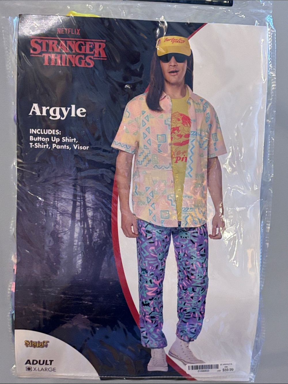 Argyle Men's XL Multicolor Purple Pattern Joggers & Shirts with Visor